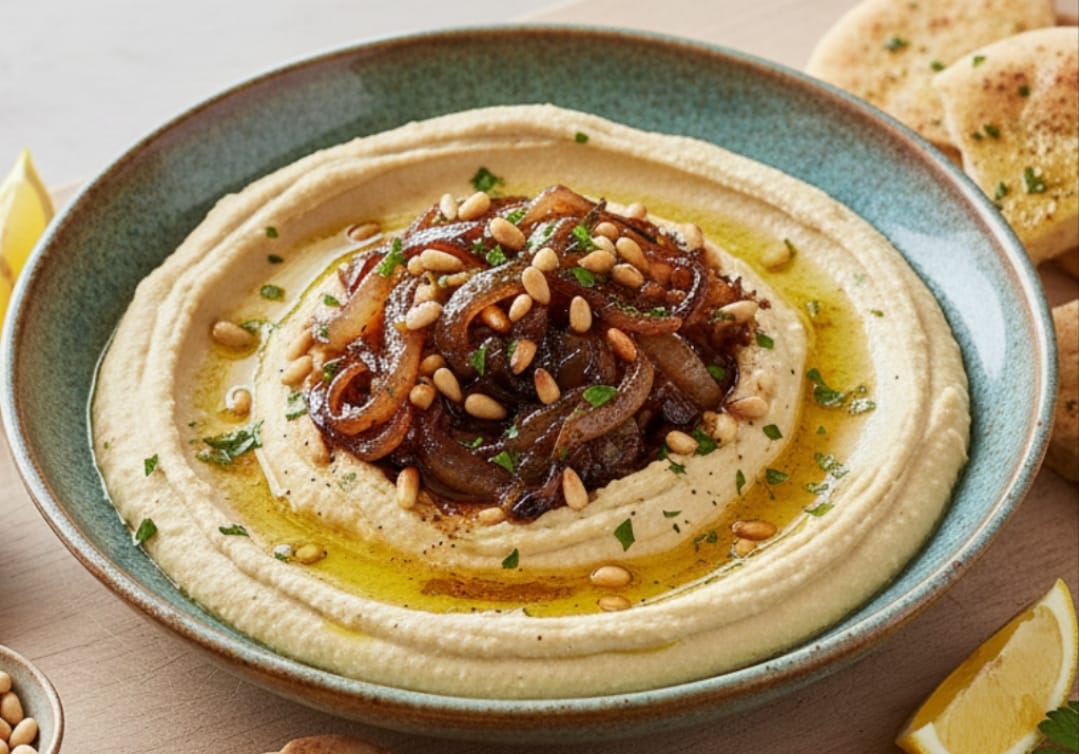 Karamelize Soğanlı Humus Tarifi