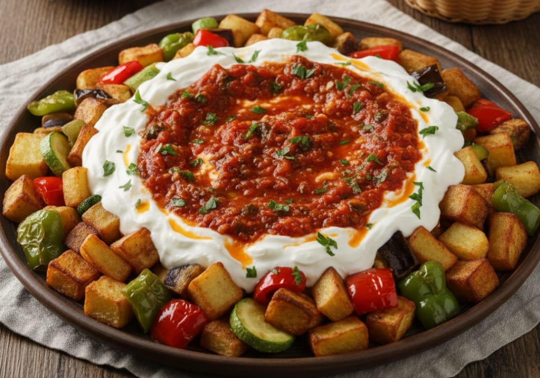 Yoğurtlu ve Domates Soslu Karışık Kızartma Tarifi