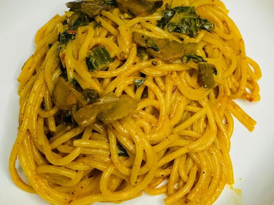 Ispanaklı Mantarlı Kremalı Spagetti Tarifi