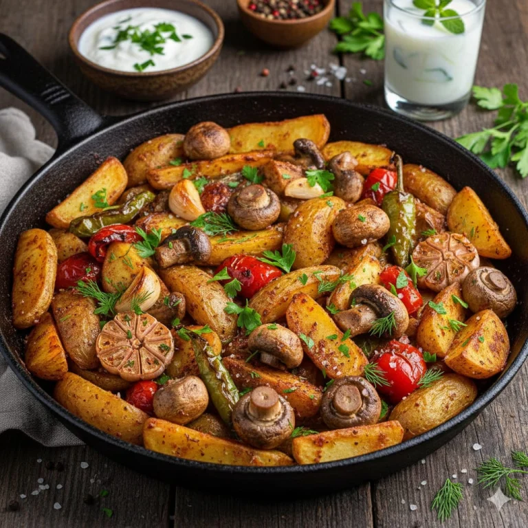 Köz Tadında, Baharatlı Mantarlı Patates Tava Tarifi