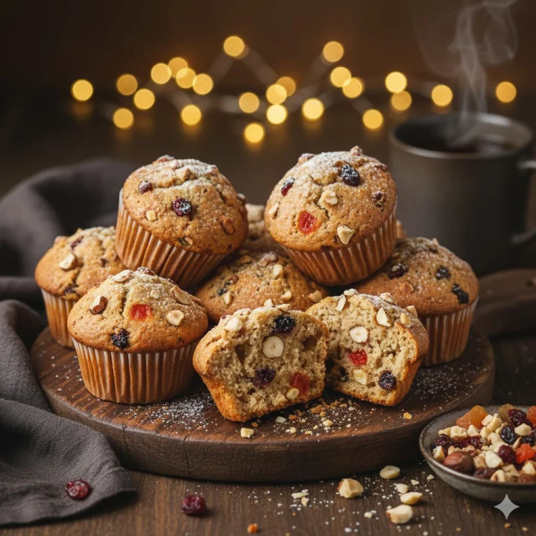 Fındık Parçacıklı ve Karışık Kış Meyveli Muffin Tarifi