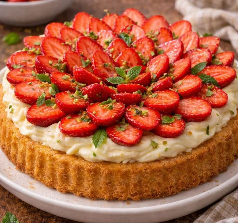Çilekli Tart Kek Tarifi