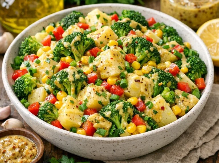 Hardal Soslu Patatesli Brokoli Salatası Tarifi