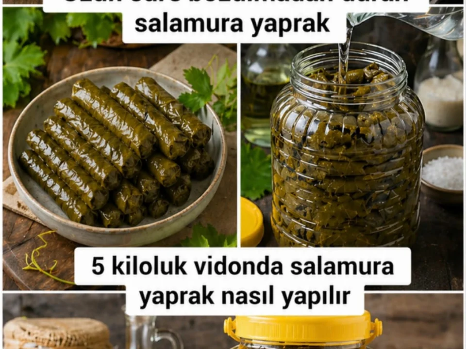 5 Kiloluk Bidonda Üzüm Yaprağı Salamurası Tarifi 