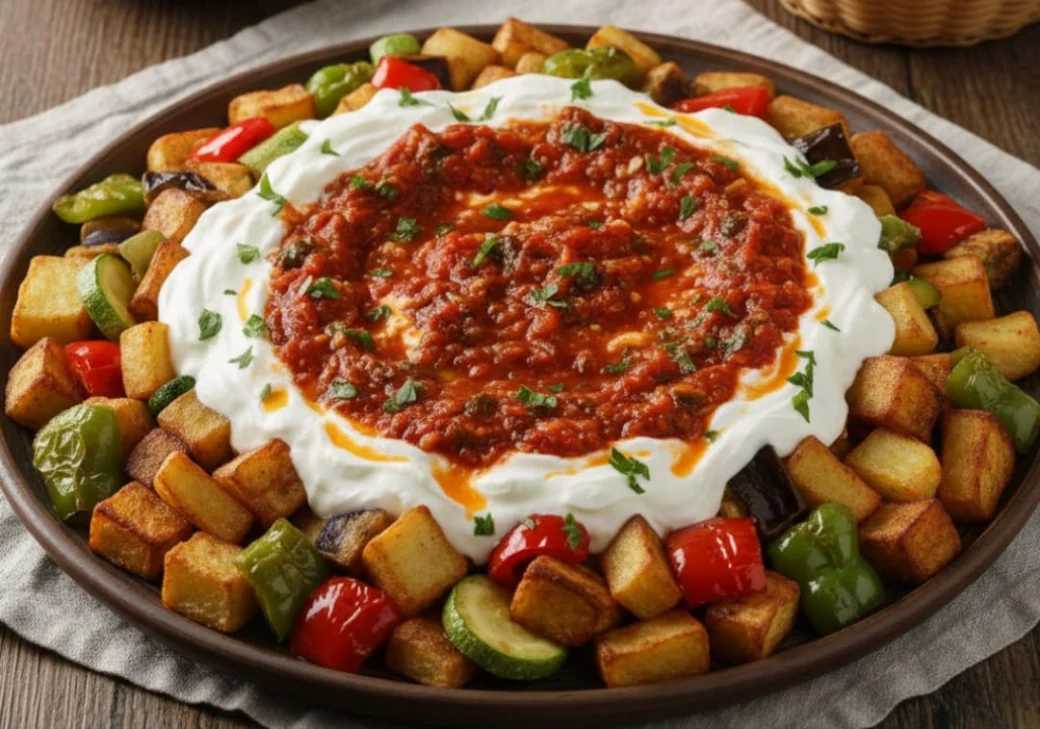 Yoğurtlu ve Domates Soslu Karışık Kızartma Tarifi